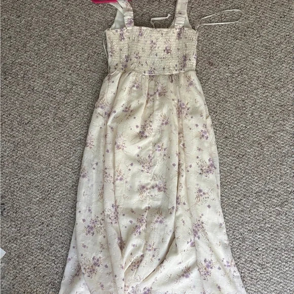 Elegant Cream Floral Maxi Dress corset waist size S - Picture 6 of 13